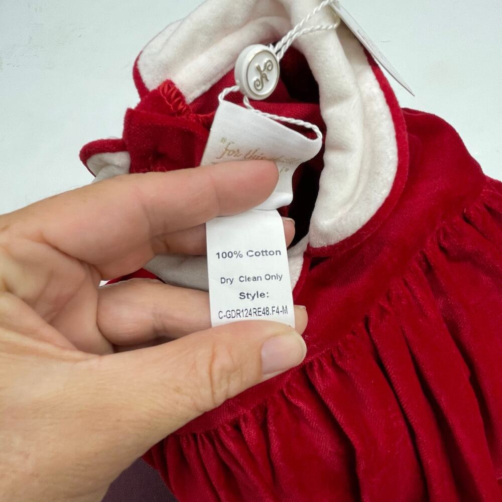 NWT Lullaby Set 9M Memory Making Dress in Red Velour - Picture 5 of 5